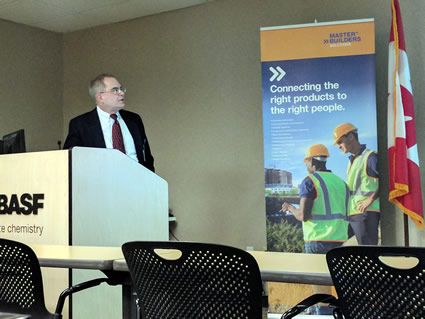 Scott Brown of Lonza discussed trends and issues related to biocides used to protect paints and coatings at our March meeting at BASF in Shakopee.